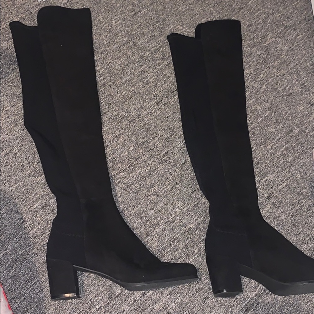 Stuart weitzman over knee suede black boots